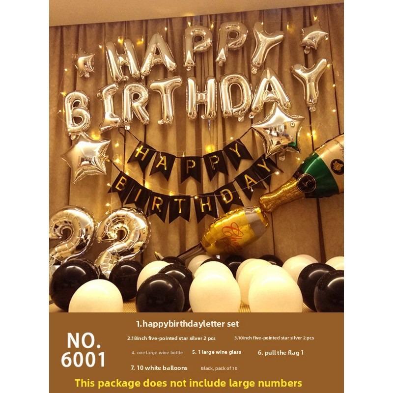 Birthday Aluminum Film Balloon Set Alphanumeric Balloon Set Birthday Party Background Decoration
