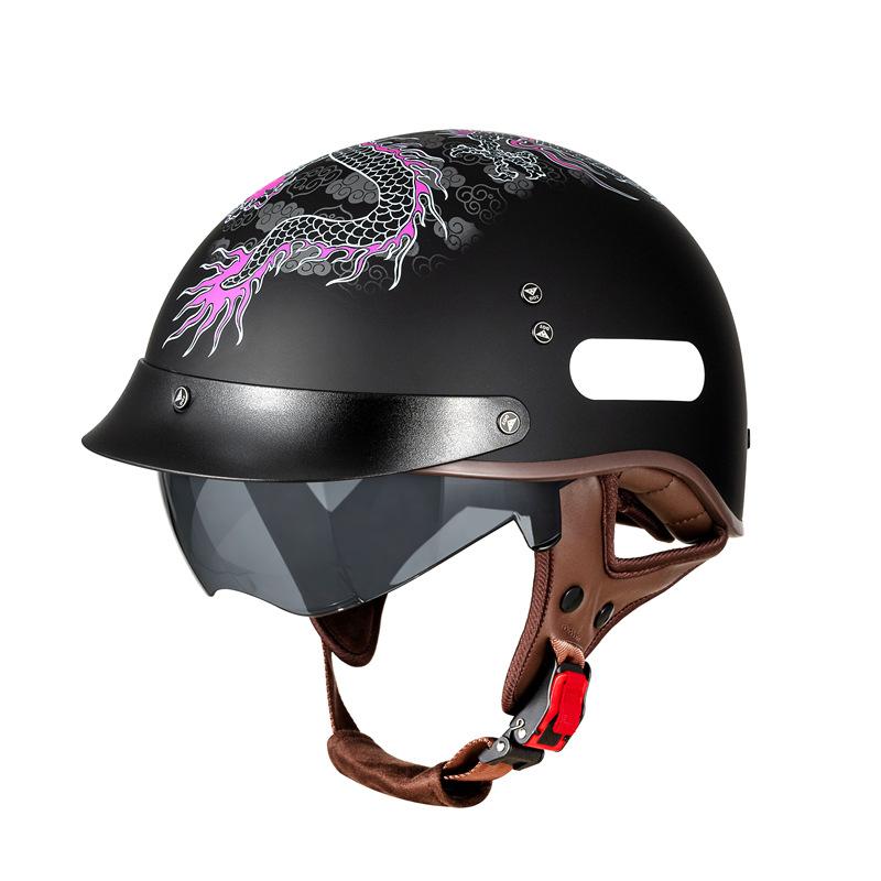 Motorcycle Helmet Retro Half Helmet Unisex Four Seasons Cycling Safety Helmet Cool