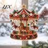 Festive Tree Ornament Crafting Christmas Rhinestone Painting Suncatcher Kit, DIY Faux Pearl Art Xmas Crafts for Adults Beginner, Acrylic Decorative