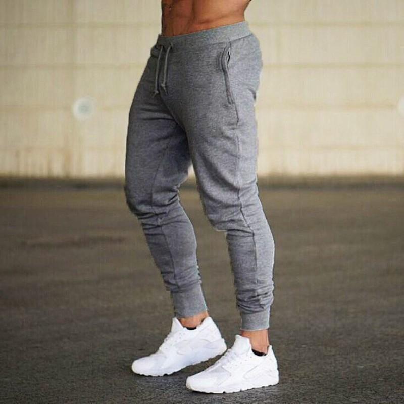 Pantalon de Sport Coton Respirant Slim à Ourlet Côtelé Décontracté Santé pour Homme Entraînement Course Fitness
