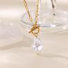 Love Geometric Hollow Versatile Stainless Steel Necklace Women's Design Necklace Light Luxury Pendant Collarbone Chain