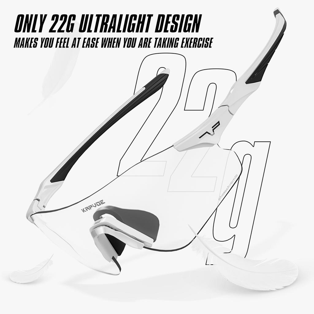 Kapvoe Light Weight Photochromic Running Sunglasses Sports for Men Marathon Cycling Glasses Mountain Bicycle Goggles Eyewear