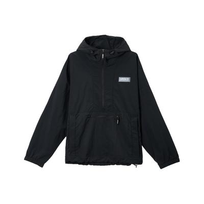 Chaqueta con Capucha y Cremallera Trefoil Sólida para Hombre Chaquetas Negro IC5641