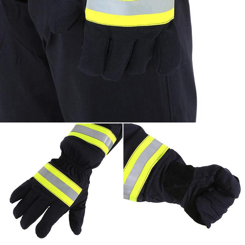1 Pair Black Non-slip Heat Proof Gloves Fire Proof Gloves Firefighting Gloves