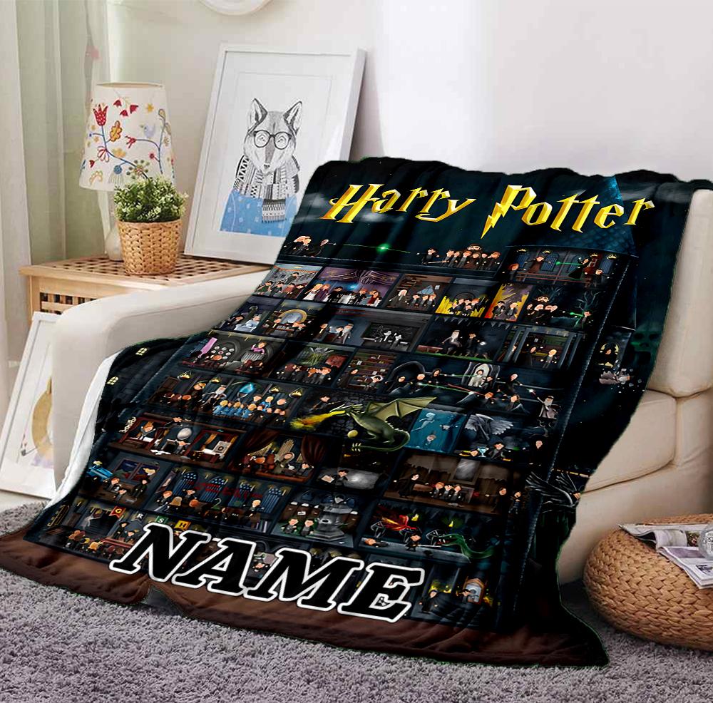 Custom Name Magic Quest Flannel Blanket Throw Blanket Soft Warm Sofa Bed home Decor Unique Gift