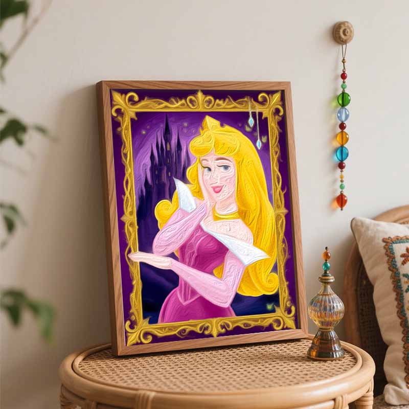 Disney Princess Aurora Sleeping Beauty Oil Paint by Numbers Painting Art Kit Handmade Painting Home Decor Gift