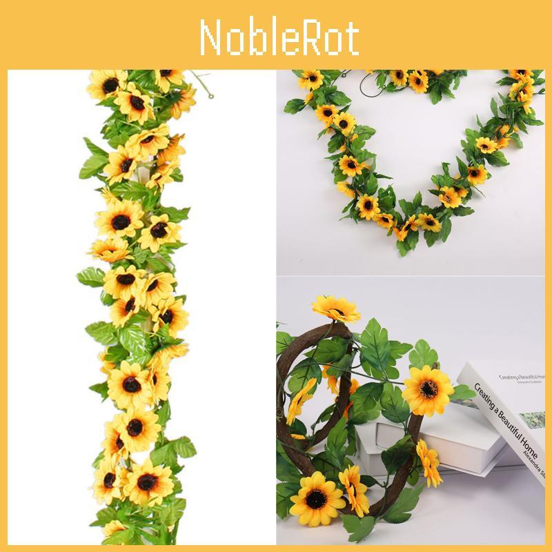 25 Meter Artificial Sunflower Garland With Vibrant Yellow And Orange Blooming Flowers For Elegant Home Decor