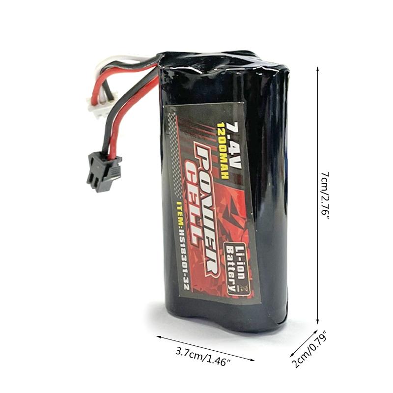 7.4V 1200mAh Rechargeable Battery Pack Replacement Great Bearing Spare Part for 1/10 Remote Control Car HS18312 Model