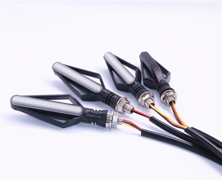 4X 3 In 1 DRL Brake Flowing Turn Signal Indicator Lights Dual Colors