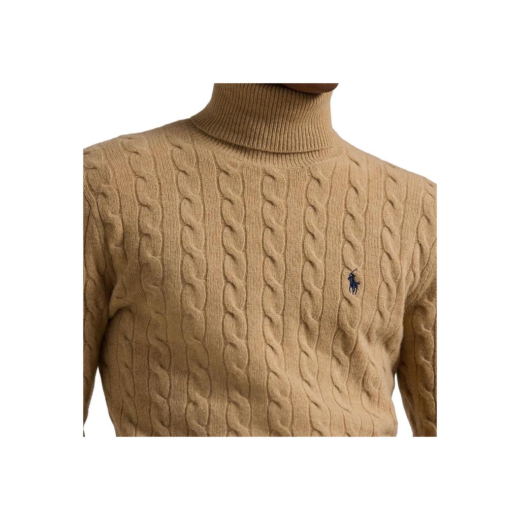 Polo Ralph Lauren Solid Color Pony Logo Embroidered High Neck Cable Knit Sweater Men sweater MNPOSWE16821743-200