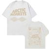 T-shirt a maniche corte unisex con stampa fronte-retro pattern album tour Arctic Monkeys 2026 Nuova Hip Hop Punk Rock Cotone
