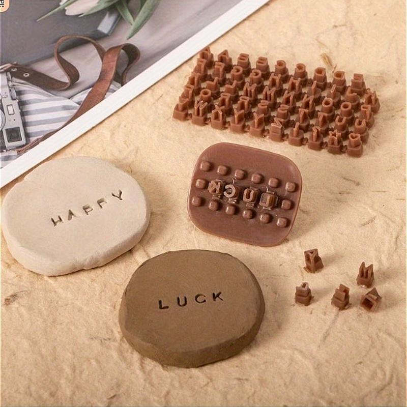 DIY Craft Embossing Stamp Molds Alphabet Number Symbol Design For Pottery Clay Soap Ceramic Handmade Projects