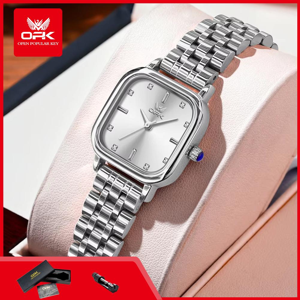 OPK 8178 Women's Watches Steel Strap Waterproof Minimalist Fashion Ladies Dresses Wristwatches Original Quartz Watches for Woman