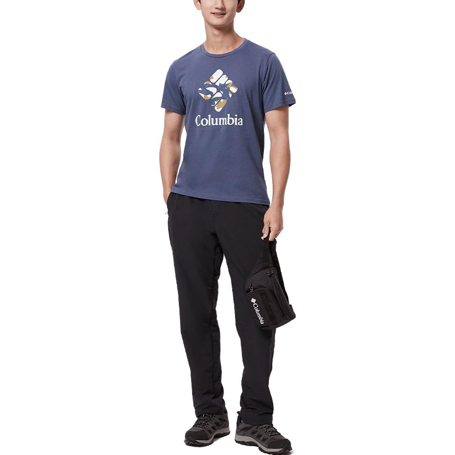Columbia Letter Logo Print Breathable Outdoor Casual Crew Neck Short Sleeve T-Shirt Men Tops AE0403-479