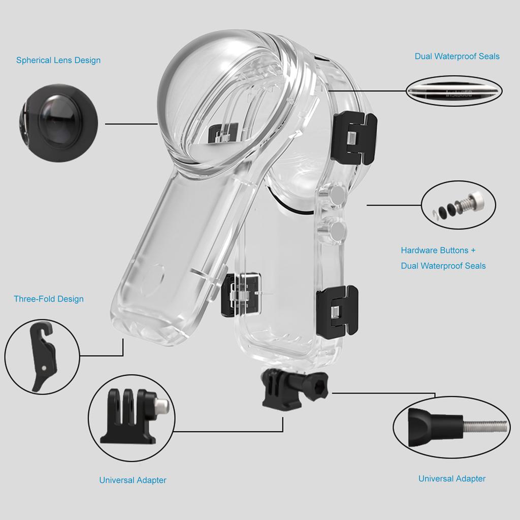 For Insta360 X4 Air Camera Waterproof Case Invisible Dive Protective Case Underwater Diving Housing Shell Camera Accessories