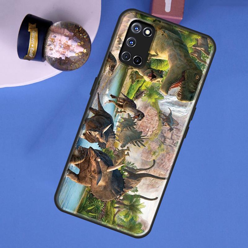 Dinosaur Phone Case For Oppo A40 A60 A80 A16 A76 A96 A91 A15 A17 A57S A18 A38 A58 A78 A98 A74 A94 A54