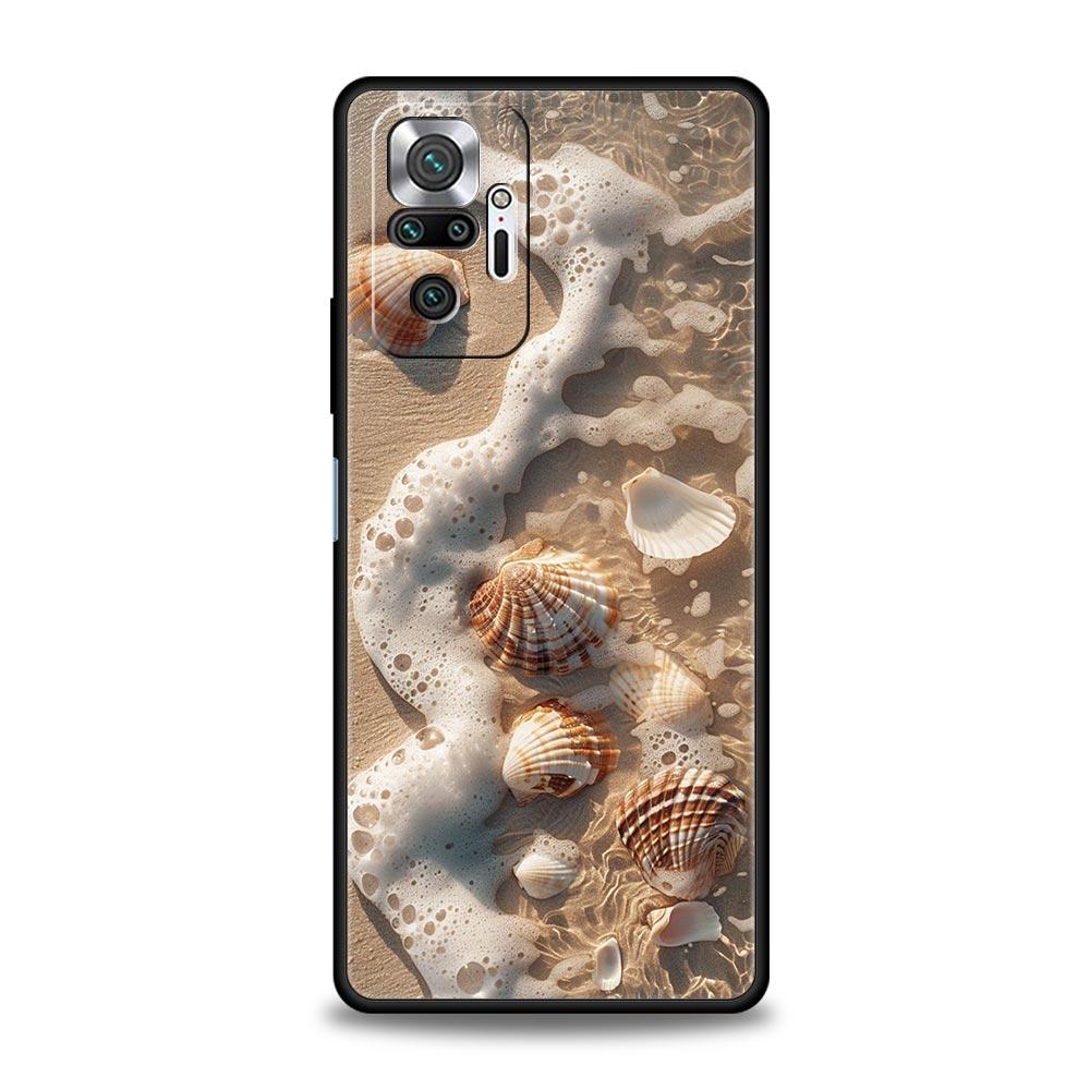 

Чехол для телефона для Xiaomi Redmi Note 14 13 12 Pro Plus 5G 9S 9 10 11 4G 14C 13C 12C 10C 9C 9A Мягкая крышка Пейзаж побережья Волна Пляж Redmi Note 13 Pro+ 5G