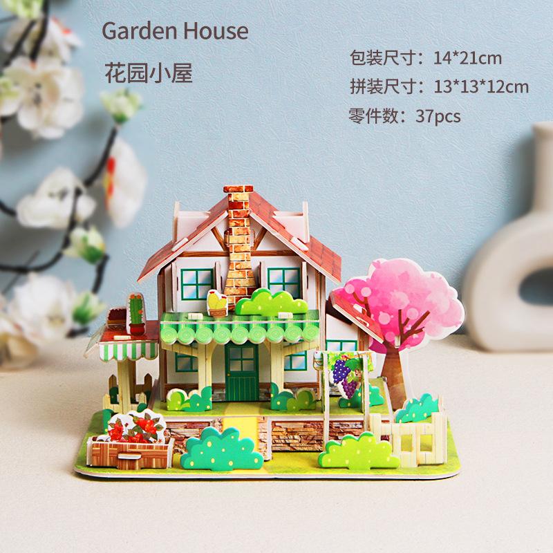 3D Paper House Stereo Puzzle DIY Handmade Early Educational Toy Gift For 6 Years Old Kindergarten Kids WL-1690-9