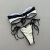 Neue Sexy Bandeau Bikini Sets Badeanzug Für Frauen Sexy Träger-Badebekleidung Weiblich Patchwork Badeanzug Strandbekleidung Schwimmanzug