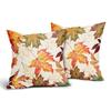 2Pcs Throw Pillowcase Autumn Maple Leaf Pattern Replaceable Design Pillow Case Washable Super Soft Reusable Sofa Cushion Covers