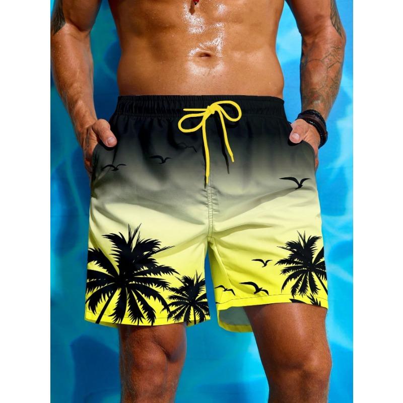 Manfinity Swimmode Men's Palm Tree Printed Beach Shorts