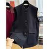 Fashion and Sophisticated Round Neck Sleeveless Women's Vest Waistcoat for Layering