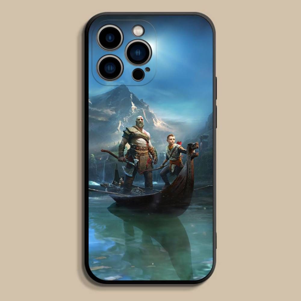 Game G-God of W-War Game Phone Case For iPhone 17,16,15,14,13,12,11,Pro,Max,Plus,E,SE4,Air,Mini Black Soft Cover
