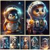 Poster Cartoon Cute Animals Astronaut Space Wall Art Canvas Painting Prints Pictures for Modern Living Room Baby's Room Decor