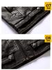 Herren Europäische & Amerikanische Slim Fit PU-Leder Motorradjacke mit Stehkragen und Plüschfutter