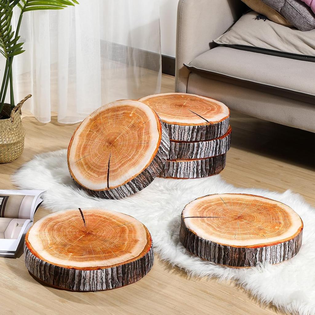 3D Decorative Round Pillows Cosy Wooden Log Style Ideal Round Cushion Ideal for Home Decor Add Fun Play To Sofa Sofa Bed