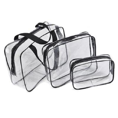 Customizable Transparent PVC Makeup Bag Set - Portable Summer Travel Cosmetic Organizer