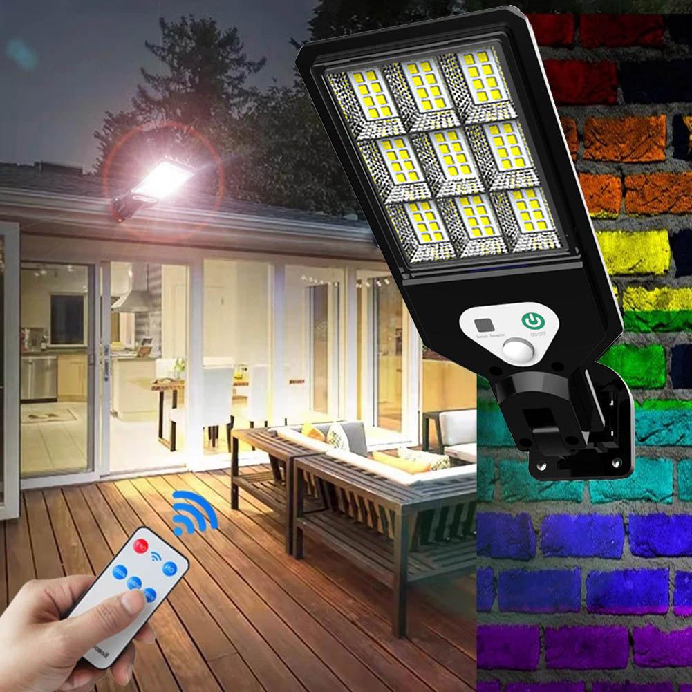Motion Sensor Street Light with Remote Control Outdoor Motion Sensor Solar Garden Light IP65 Waterproof for Garden Patio Porch