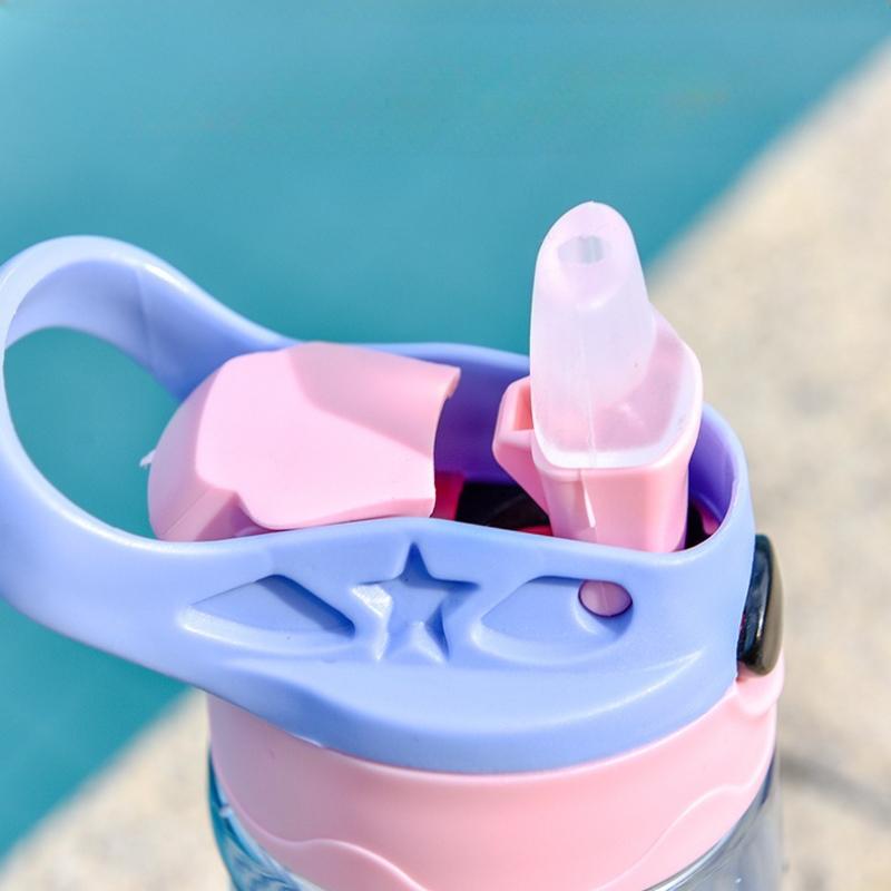 Borraccia per Bambini da 500ml con Cannuccia Senza BPA Bambini Bere Tazza Sana per Scuola Grande Capacità Estate Sport Tazze di Plastica da Uomo e Donna