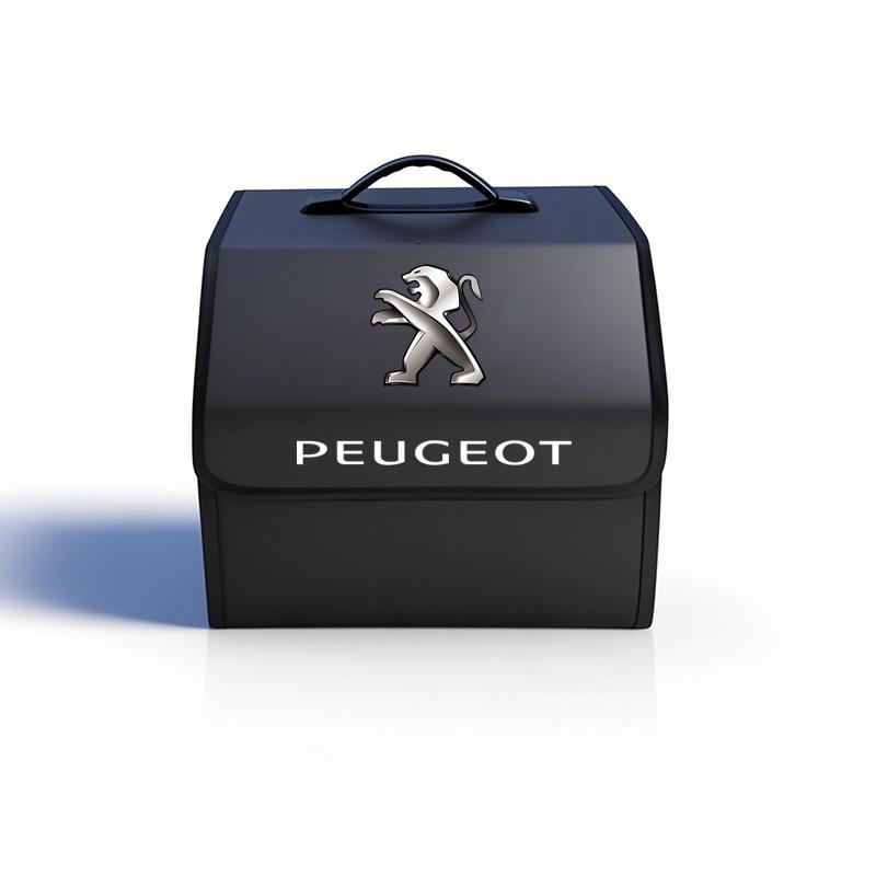Car Trunk Leather Storage Box Foldable Auto Organizer Bag For Peugeot 107 408 4008 308 3008 5008 508 2008 208 301 106 205 407