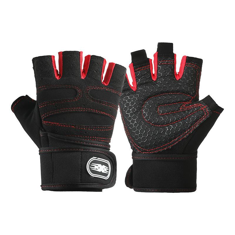 Sports and Fitness Half finger Gloves Extended Wristband Men and Women Equipment Training Anti Slip Calluse Barbell Cycling Outdoor Gloves