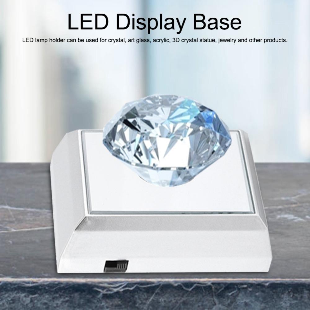 2er-Pack 2 LEDs LED-Lampenbasis Quadratische Form Display-Basis Superhelle LED-Halter Ständer Schmuck-Display