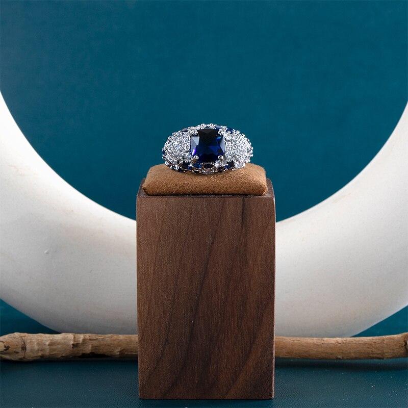 POMOiii Bagues Imitation saphir pour Wemon, zircone brillante de haute qualité, accessoires délicats et gracieux pour femmes, bijoux