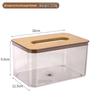 Bamboo Cover Transparent Tissue Box for Living Room Coffee Table, Dustproof Storage Solution