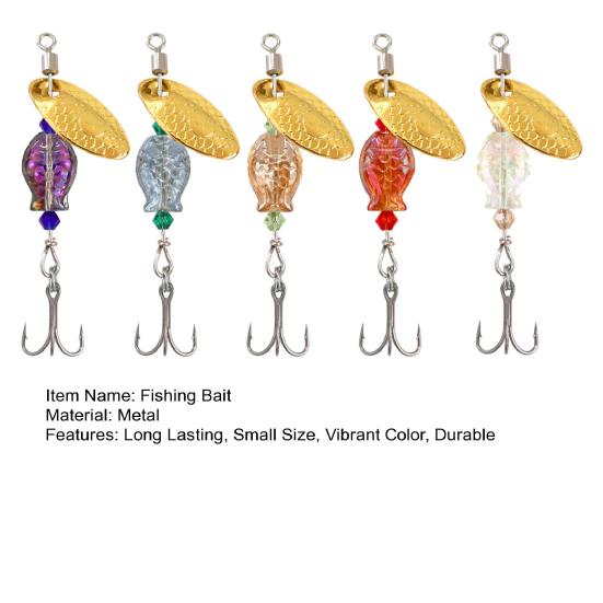 5Pcs Fishing Lure Spinnerbait with Treble Hooks Vibrant Color Compact Portable Fishing Lures Spoon Spinner Baits Kit