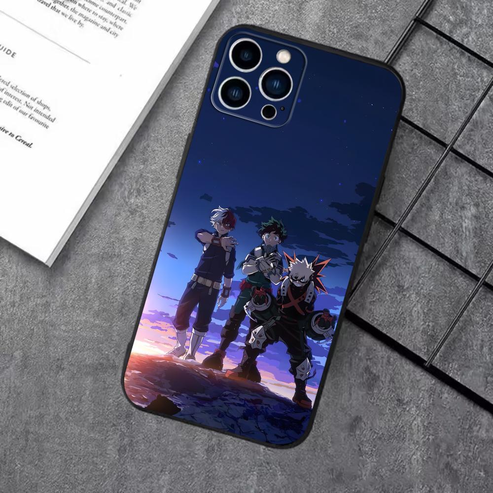 Phone Case For iPhone 16 16e 15 14 13 12 11 Plus Mini Pro Max Deku My Hero Academia  Soft black Shockproof Cover