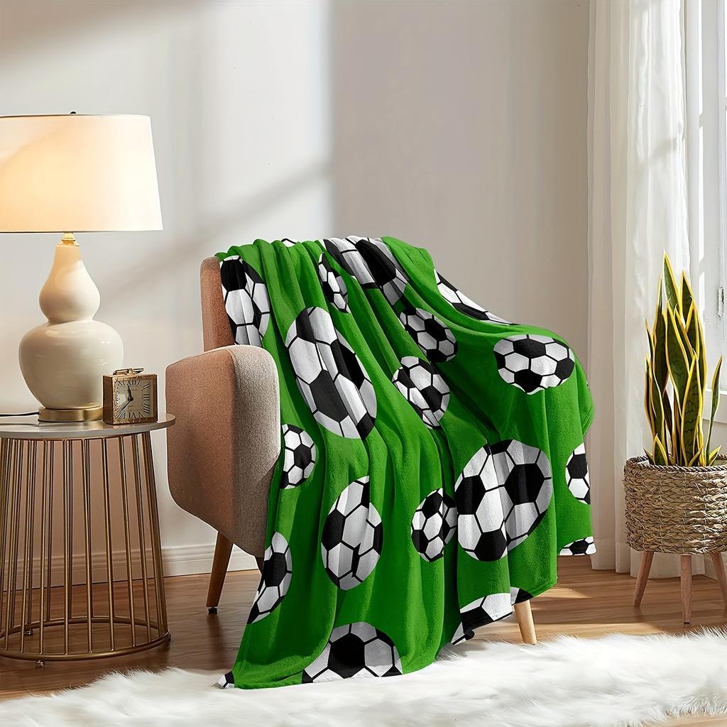 Football Sports Series Digital-printed Polyester Bedroom Velvet Flannel Cover Blanket Fleece Soft Sofa Cover Blankets for Beds