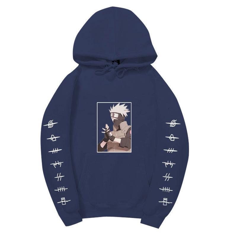 Naruto Anime Hoodie, Kakashi Graphic Sweatshirt with Ninja Village Symbols, Casual Street Hoodie for Adult Men and Women