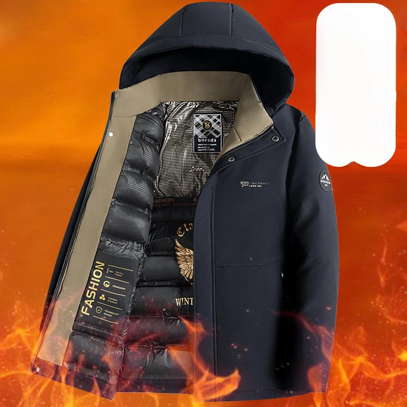 New Winter Style Plus Cotton Parka Daddy Suit Middle-aged Business Men's Jacket Plus Lint Cotton Jacket