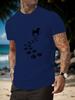 Cute Dog Silhouette And Following Paw Marks Front Graphic Print Unisexs Crew Neck Short Sleeve Tee Casual Daily Soft Basic Wear Top