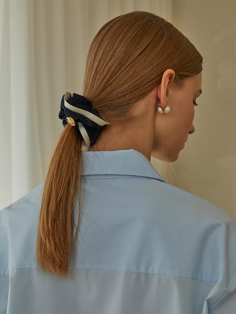 Anoetic Classic Piping Scrunchie_Navy