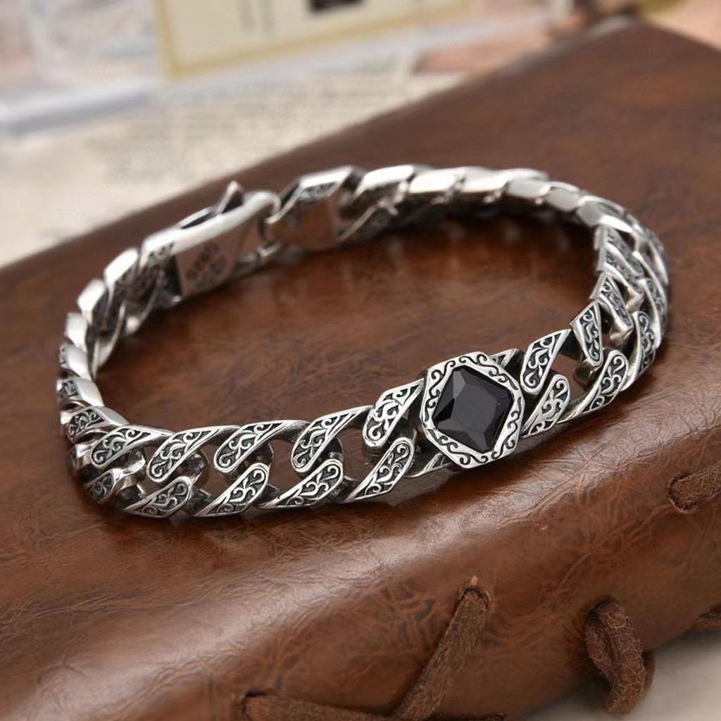 Nový trendy náramek se vzorem vistárie a trávy, vintage modrý princ, elegantní, trendy, pánský módní náramek