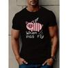 Europäische Größen Schweinchen-Print T-Shirt, T-Shirts für Herren, Lässiges Kurzarm-T-Shirt für den Sommer