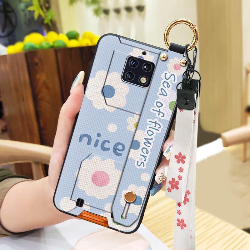 Phone Holder Wristband Phone Case For Oukitel WP6 Oil Painting Soft Case Fashion Design Protective Kickstand Anti-knock
