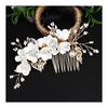 4-Piece Hair Accessory Set for Women - Sparkling Floral Hair Clips & Combs for Kimono, Wedding, Parties, Formal Occasions - White