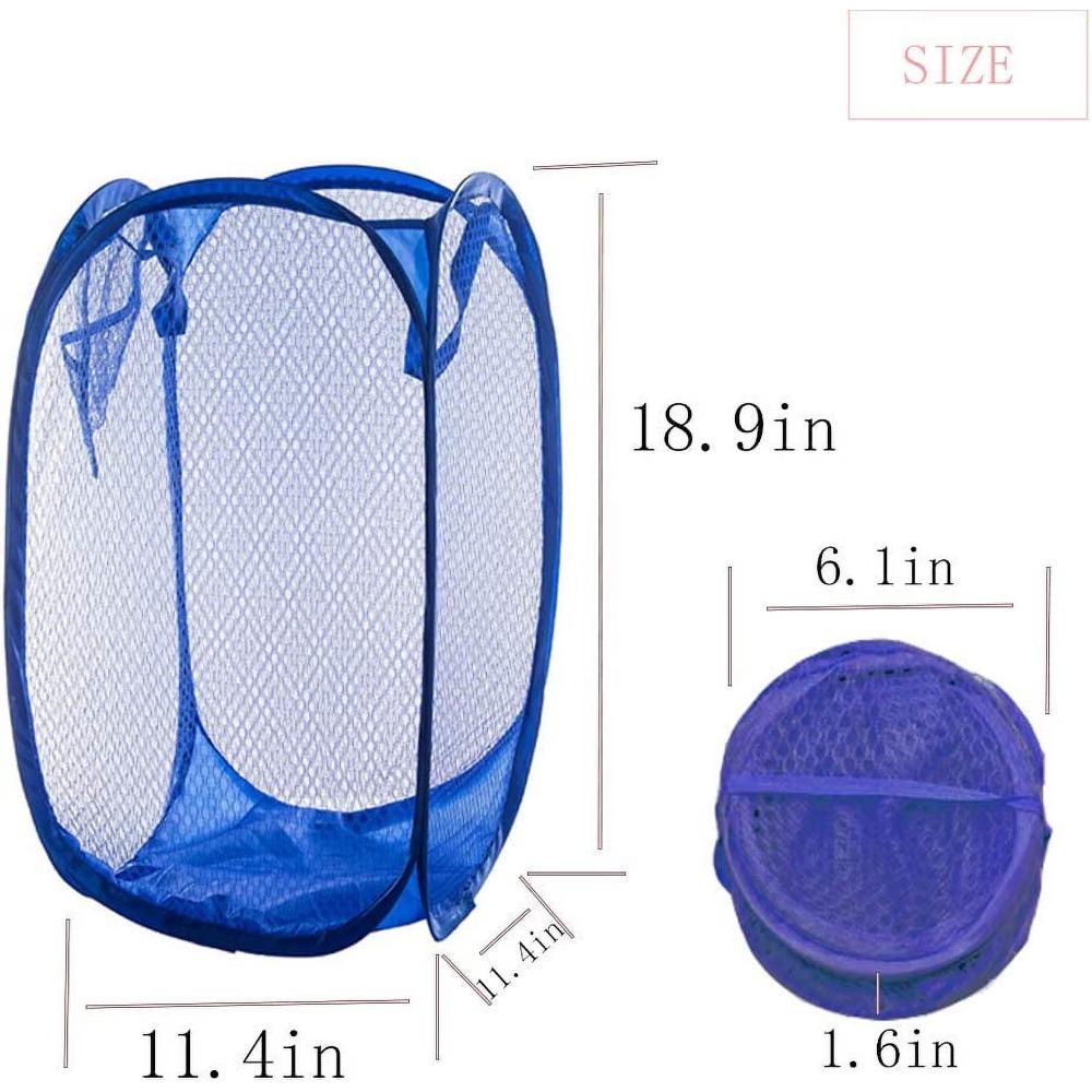 4 Pack Collapsible Laundry Basket - Foldable Portable Mesh Dirty Clothes Basket for Bedroom/Kids Room/College Dormitory and Travel B